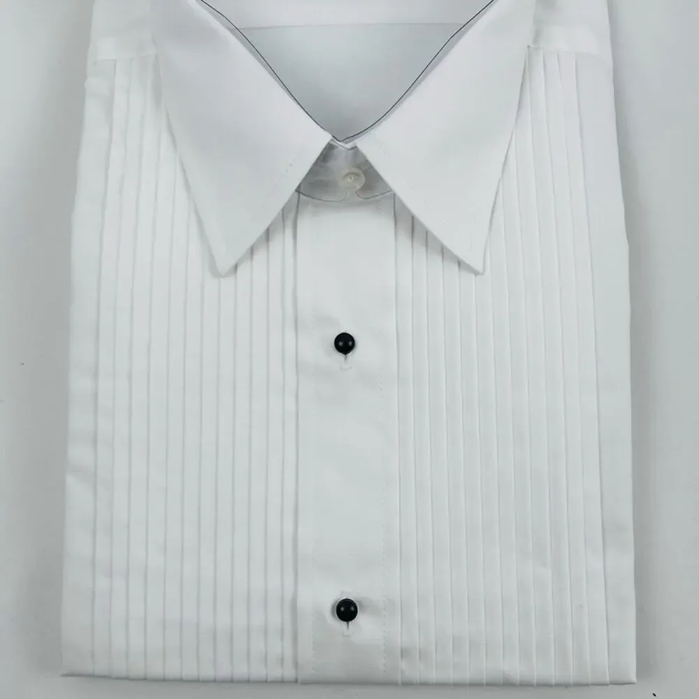 NWT Classix Men White Shirt w Black Buttons Tuxedo Formal Wear 3XL 19-19.5 38/39